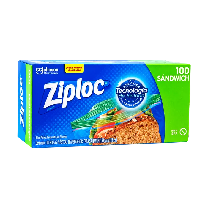 ZIPLOC SANDWICH BAGS 12 100CT