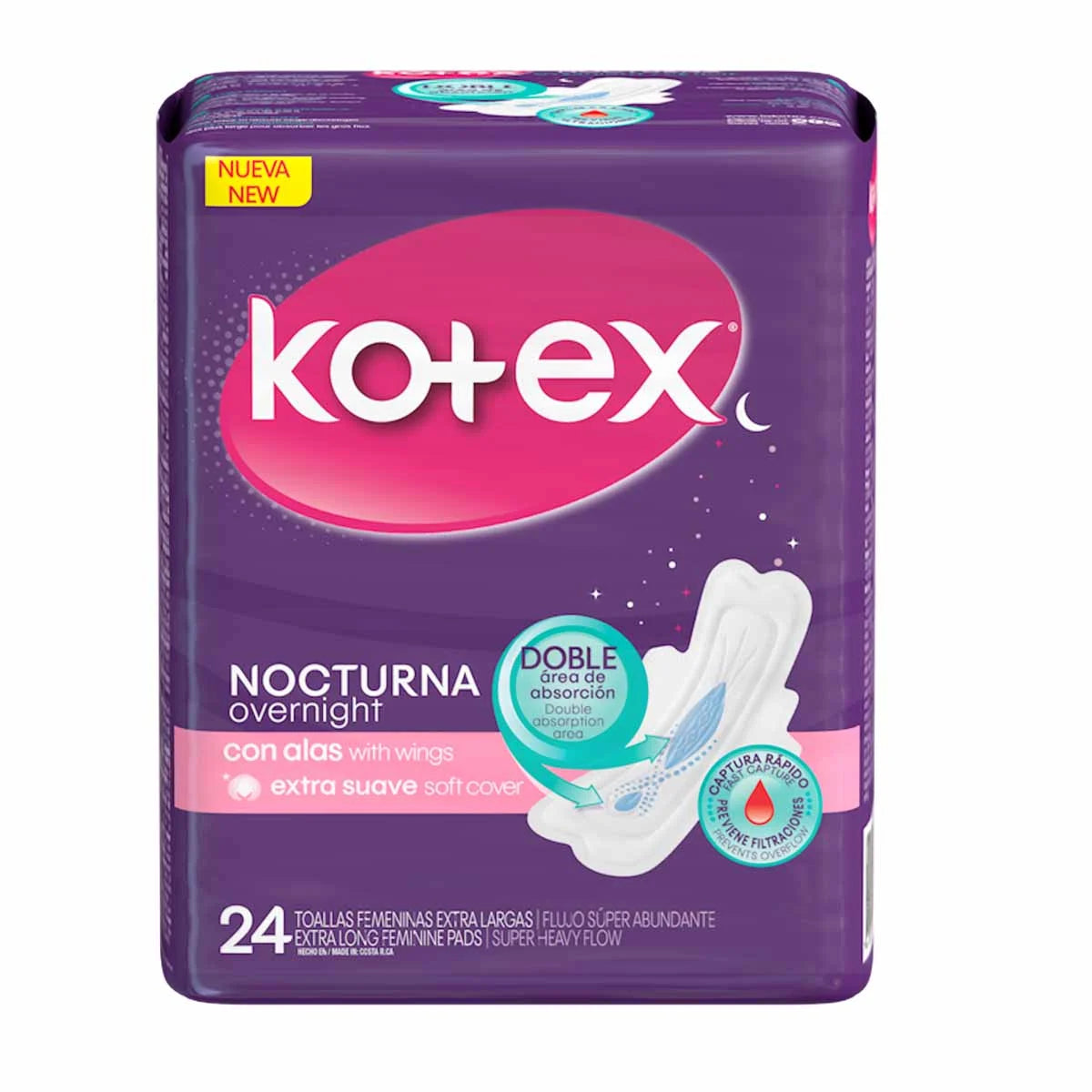 KOTEX TOALLA NOCTURNA CON ALAS TELA