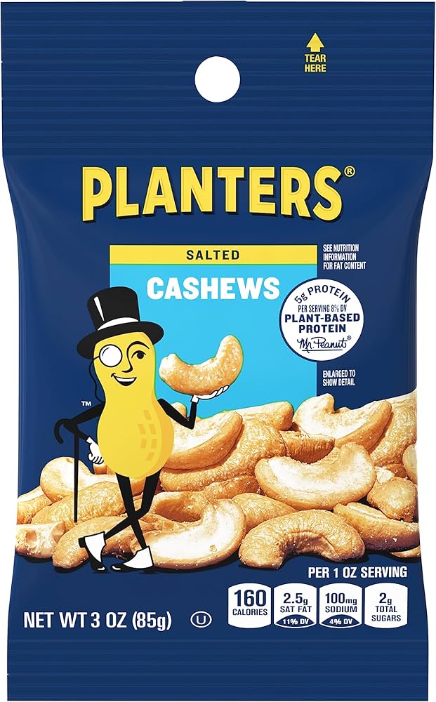 PLANTERS SALTED CASHEWS 3 OZ