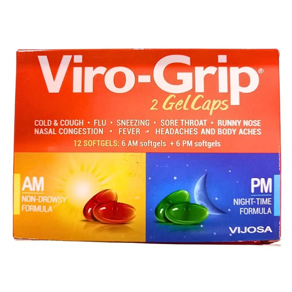 VIRO GRIP AM/PM X2 GELCAPS CAJA DE 6 SOBRES (3AM /3PM)