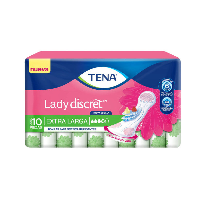 TENA DISCRET TOALLAS EXTRALARGAS 8X10M
