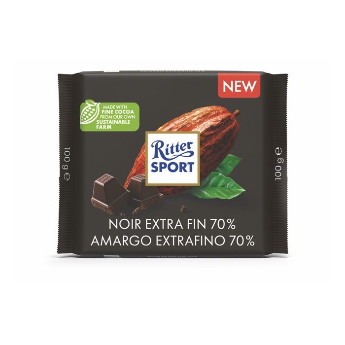 RITTER SPORT AMARGO EXTRAFINO 70% 100GR