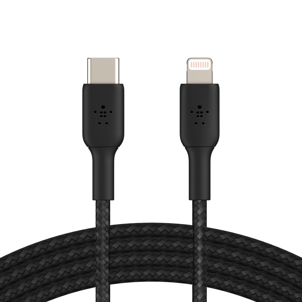 BRCLITB 2M BRAIDED CABLE 2M USB C TO LIGHTNING CONNECTOR CABLE BLK