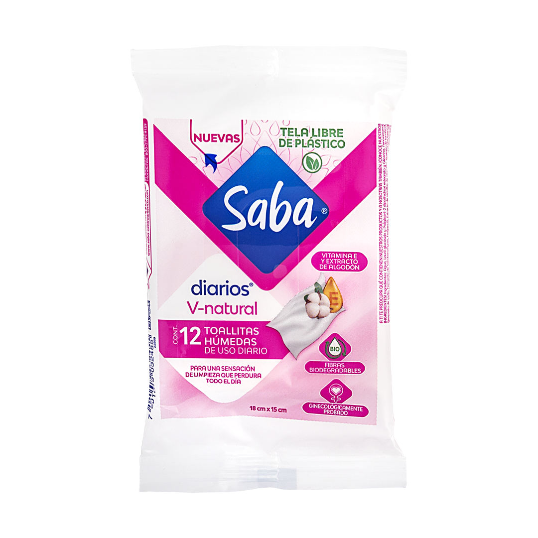 Saba Wipes Natural 12