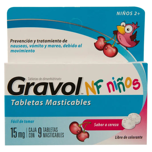 GRAVOL NF NIÑOS 15MG X9TAB MAST  TAB
