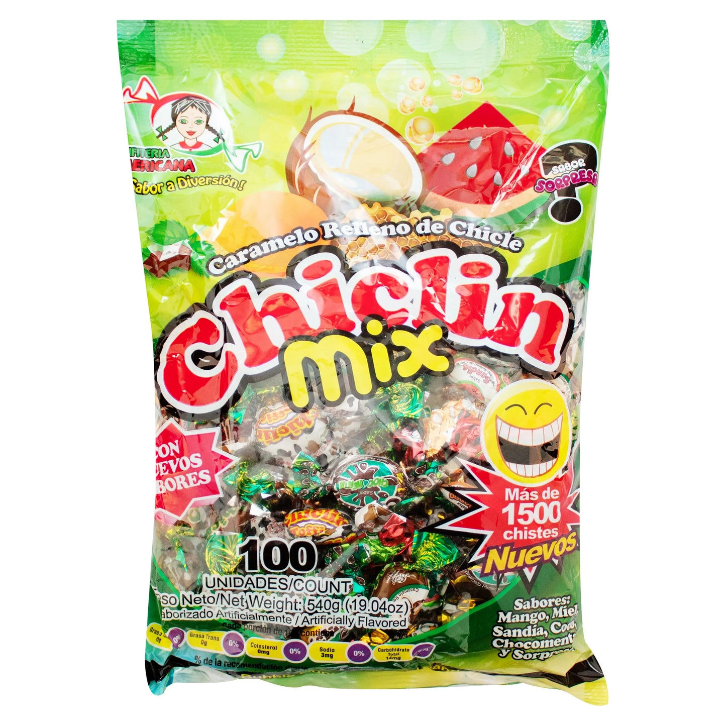 CHICLIN  CARAMELO  5X0.25