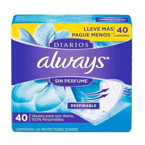ALWAYS DIARIO SIN AROMA REGULAR 24UND