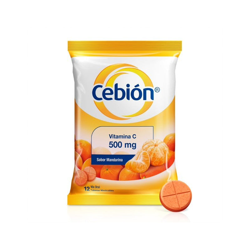 CEBION 500  MANDARINA  12X12 (POR SOBRE)