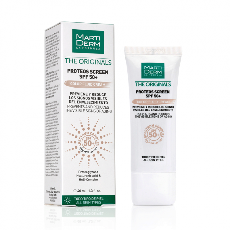 MARTIDERM-THE ORIGINALS, PROTEOS SCREEN SPF50+, CREMA FLUIDA CON COLOR 40ML