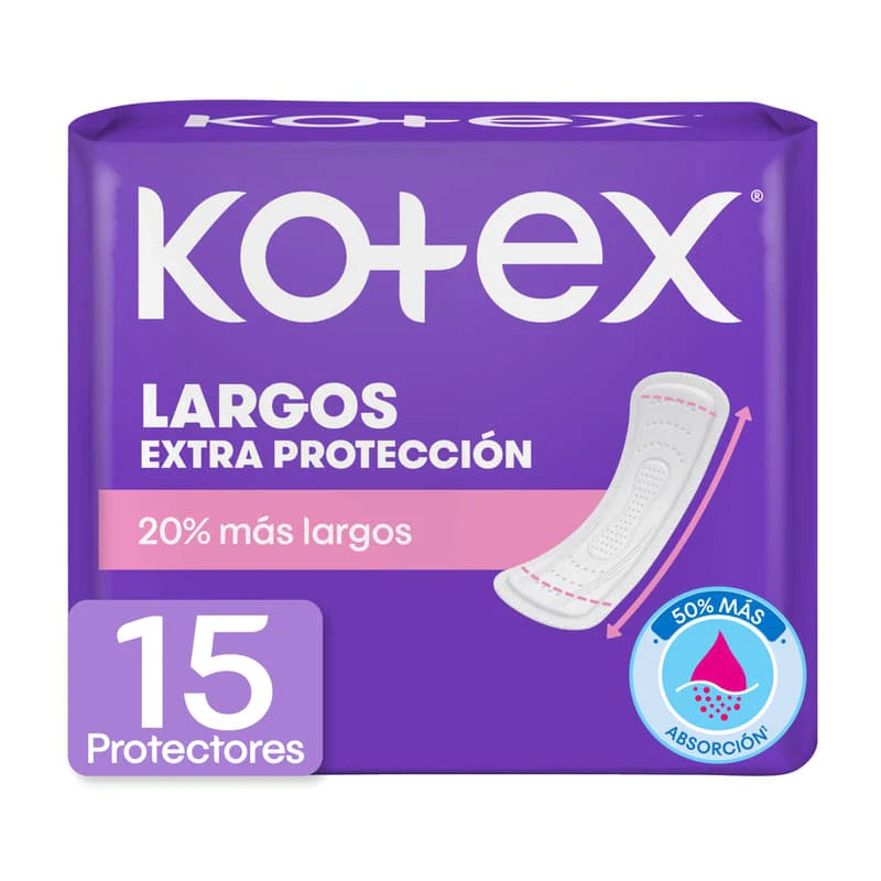 KOTEX PROTECTORES LARGOS X 15 15 UNID.